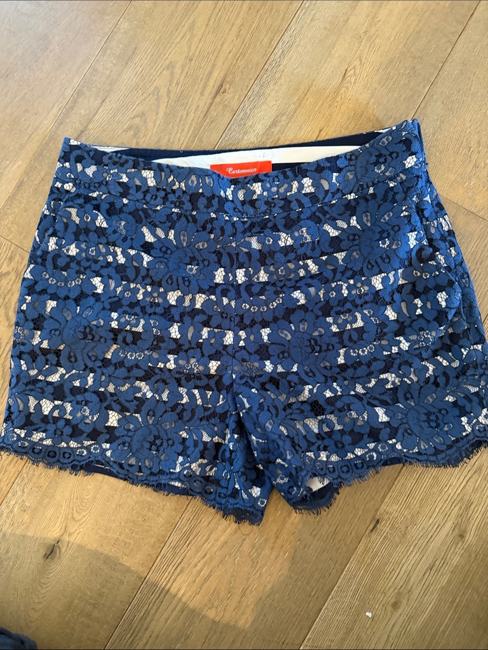 Cartonnier Navy Blue Floral Lace Shorts from ANTHROPOLOGIE